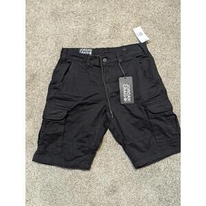 NWT Jordan Craig Mens Black Twill Cargo Shorts Streetwear Style 4430J Size 30